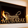 Elegant Ramadan Mubarak Table Sign Gold And Black With Base For Eid Celebrations, thumbnail 5 of 5