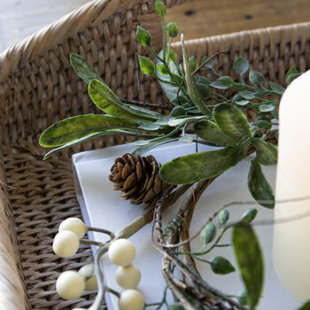 Faux White Berry And Eucalyptus Candle Ring, 3 of 4