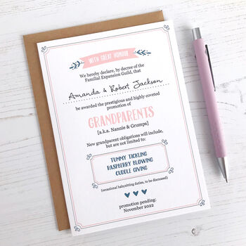 Grandparent Promotion, Baby Announcement Card, 3 of 6