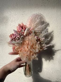 Pink Hydrangea Dried Flower Bouquet, 4 of 5