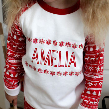 Personalised Christmas Pyjamas, Snowflakes, 3 of 5