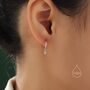 Tiny Dotted Droplet Cz Huggie Hoop Earrings, thumbnail 2 of 11