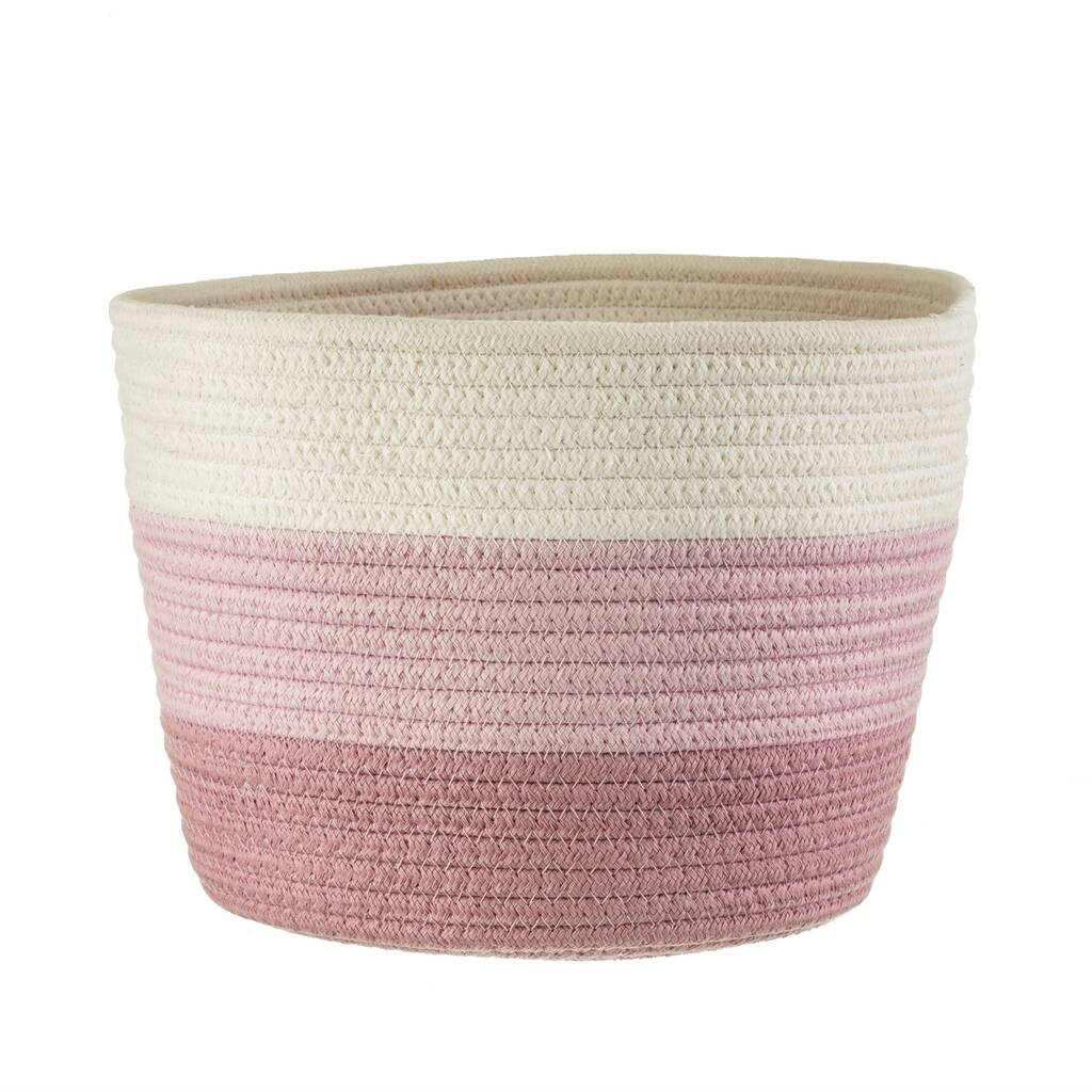 Pink Rope Basket By Lola & Alice