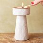Stamped White And Terracotta Candlestick Holder, thumbnail 1 of 10
