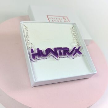 Huntr/X Kpop Demon Hunters Necklace Acrylic, Kpop Anime, 10 of 11