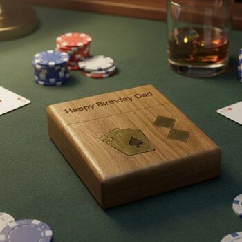 Personalised Luxury Card And Dice Set In A Wood Box, 8 of 12
