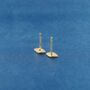 Gold Evil Eye Stud Earrings, Evil Eye Cz Studs, Dainty Minimalistic Earrings, thumbnail 5 of 7