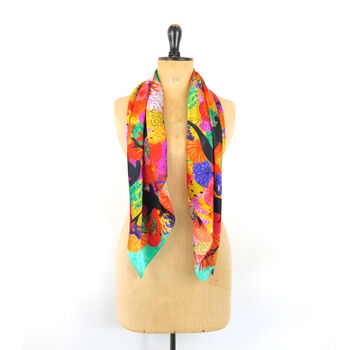 Anthozoa Coral Reef Print Silk Scarf, 2 of 4