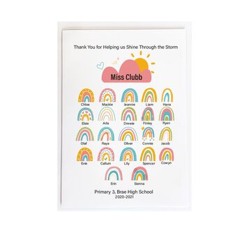 Thank You Teacher Card Rainbow Print, 6 of 6