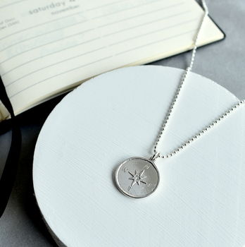 Sterling Silver Compass Necklace, 5 of 6