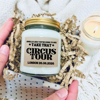 Take That Circus Tour Personalised Ticket Reveal Candle, 3 of 8