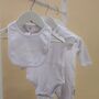 Embroidered White Baby Bib, thumbnail 3 of 8