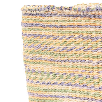 Zaidi: Green And Yellow Tie Dye Woven Storage Basket, 5 of 8