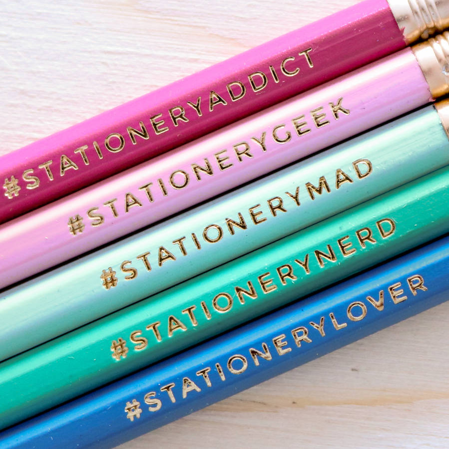 Stationery Hashtag Pencil Set, 1 of 5