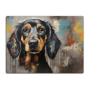 Dachshund Drip Textured Glass Chopping Boards, 7 of 7