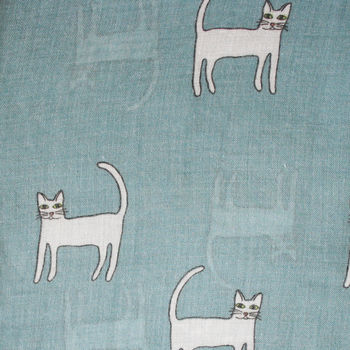 Happy Cats Print Scarf, 8 of 11