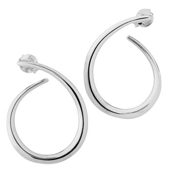 Silver Curl Earrings By Hersey Silversmiths