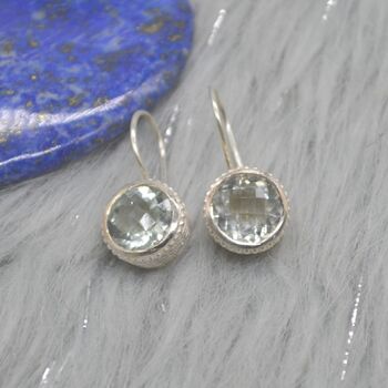Green Amethyst Silver Earrings: February Birthstone, 2 of 10