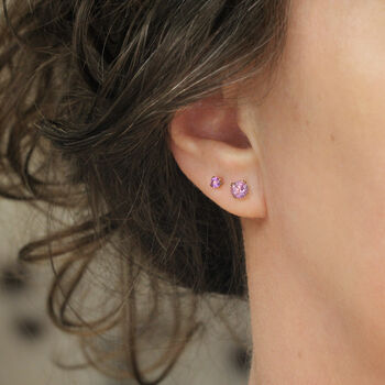 Pink Amethyst Stud Earrings, 7 of 12