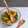 G Decor Wooden Salad Serving Spoons With Orange Print, thumbnail 1 of 6