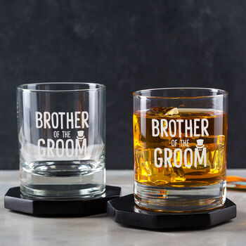 Engraved Brother Of The Groom Wedding Party Whiskey Tumbler, 2 of 4