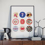 Man United Beer Mats Print, thumbnail 1 of 4