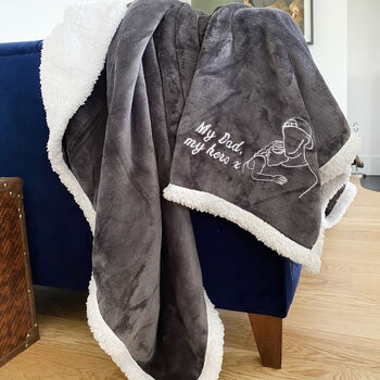 Personalised Embroidered Photo Charcoal Sherpa Blanket, 3 of 8