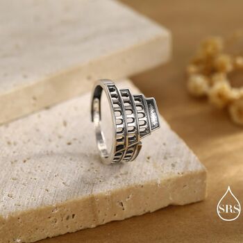 Colosseum Inspired Sterling Silver Adjustable Ring, 2 of 10