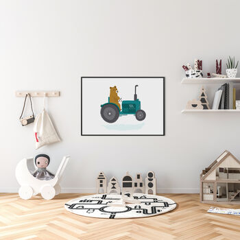 Tractor And Bear Print, Kids Room Art, 2 of 4