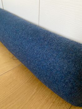 Blue Tweed Draught Excluder, Door Draught Stopper, 3 of 4