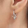 Sterling Silver Tiny Bull Skull Huggie Hoop Earrings, thumbnail 1 of 10