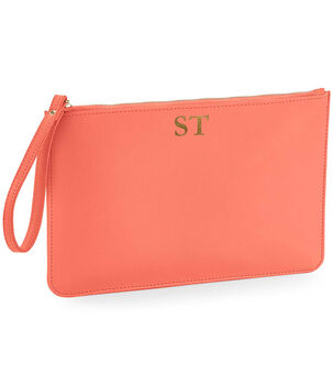 Personalised Monogram Faux Leather Flat Pouch, 4 of 12