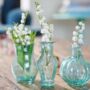 Set Of Three Mini Vintage Glass Bud Vases, thumbnail 5 of 6