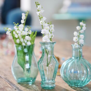 Set Of Three Mini Vintage Glass Bud Vases, 5 of 6