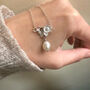 Sterling Silver Flower And Pearl Necklace, thumbnail 1 of 10