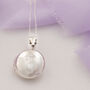 Engraved Birthflower Round Sterling Silver Locket, thumbnail 2 of 12