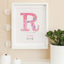 Floral Personalised Initial And Name Print, thumbnail 1 of 12