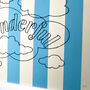 'Wonderful' Hand Embroidered Striped Artwork, thumbnail 2 of 6