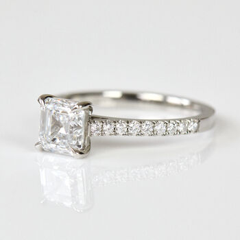 Lab Grown Asscher Cut Diamond Engagement Ring, 2 of 6