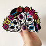 Four Sugar Skull Day Of The Dead Vinyl Stickers, thumbnail 2 of 8