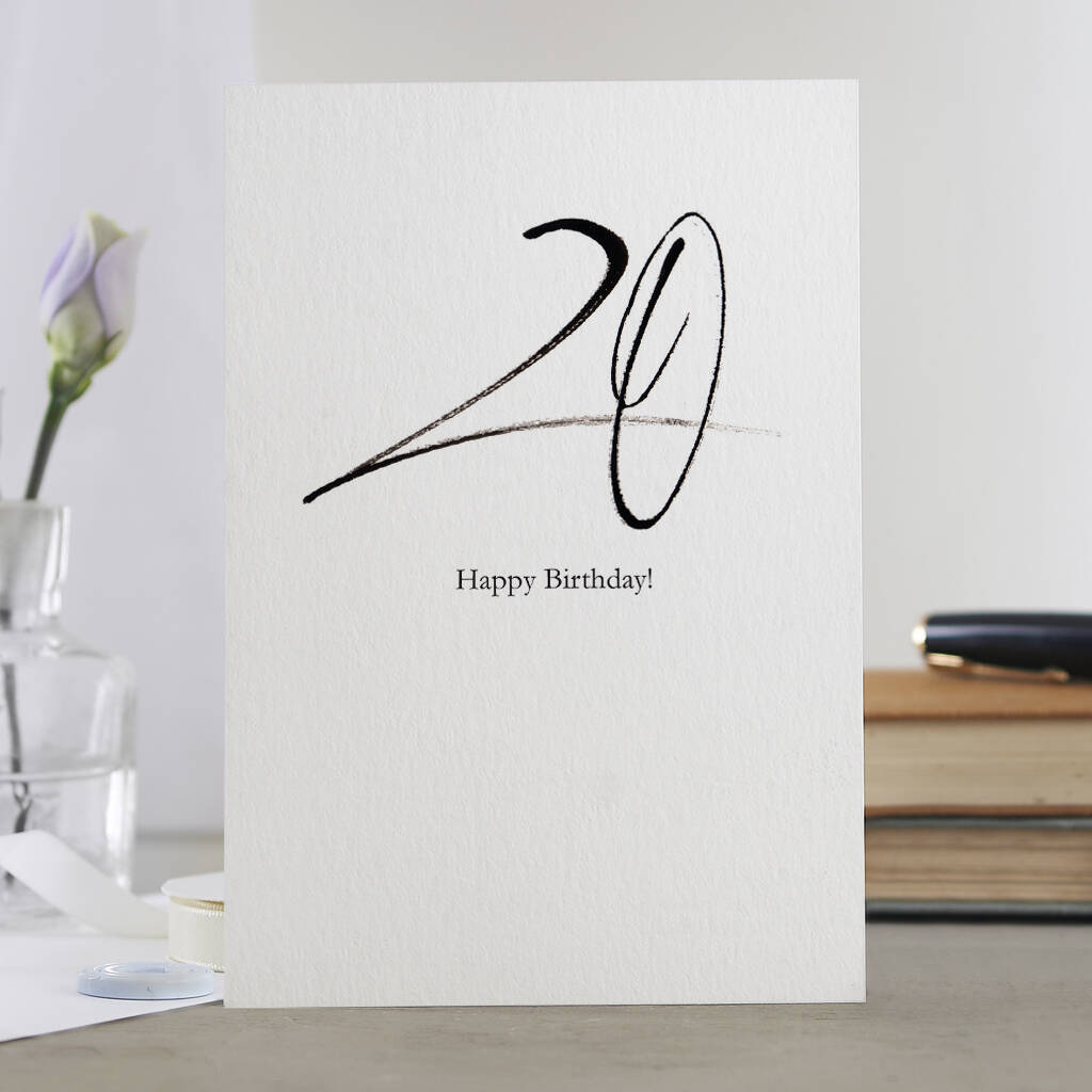 Image of 20th Birthday Card '20 Happy Birthday!'