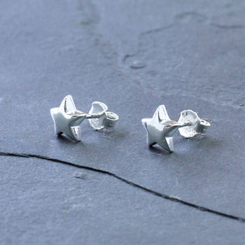 Sterling Silver Star Stud Earrings, 2 of 5