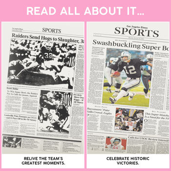 Las Vegas Raiders Personalised Nfl American Football Gift Newspaper History Book, 5 of 11