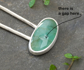 Natural Emerald Hair Pin In Solid Sterling Silver, 4 of 4