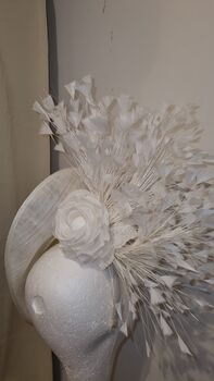 Ivory Hat With Feather Detail, 4 of 5