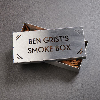 Personalised Bbq Whisky Oak Smoking Box Kit, 3 of 4