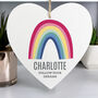 Personalised Rainbow Large Wooden Heart Decoration, thumbnail 1 of 4
