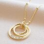 Personalised Mixed Interlocking Family Rings Necklace, thumbnail 5 of 8