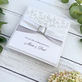 Personalised Silver Wedding Anniversary Card, 4 of 7