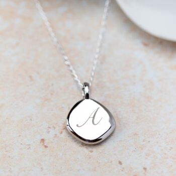 Personalised Pebble Pendant Necklace Sterling Silver, 2 of 5